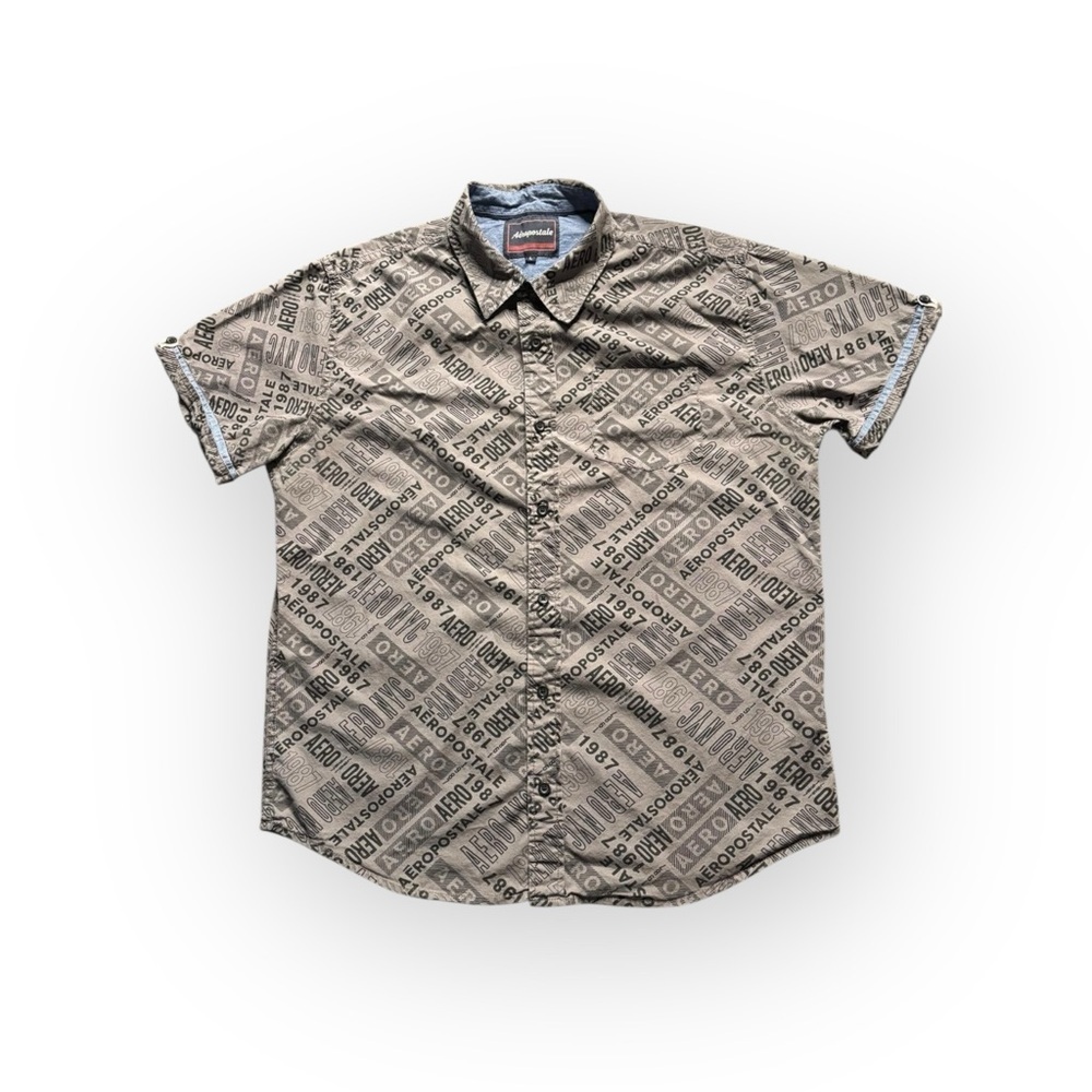 Aeropostale Button Up Shirt Graphic Print Size L New Without Tags